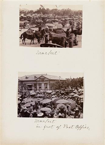 (JAPAN) An album with approximately 67 images documenting the city of Naha on the Okinawa Island and its inhabitants. Circa 1910s.
